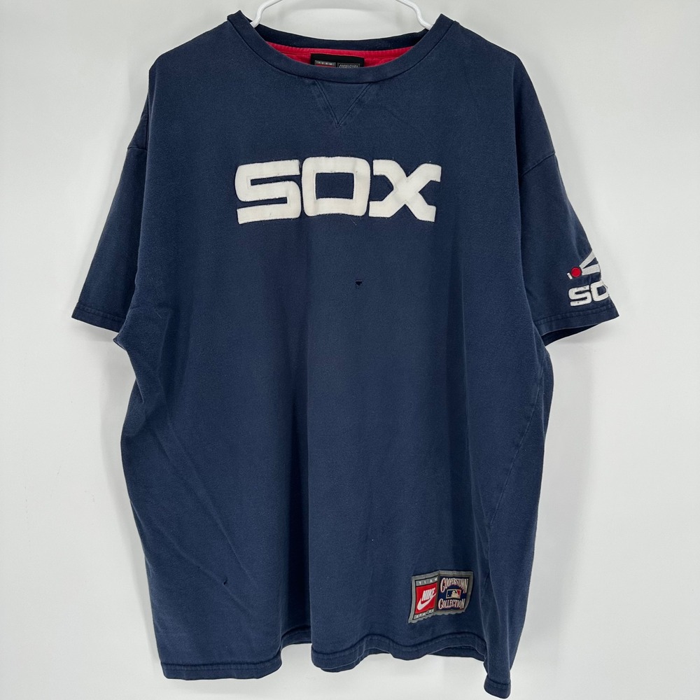 Vintage Y2K Nike Team Chicago White Sox Cooperstown Collection Navy T-Shirt XL